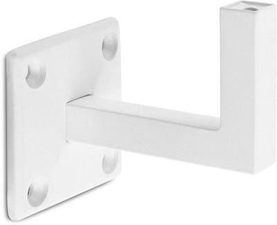 Witte trapleuninghouder Model I – Vlak zadel – Bevestiging met schroeven (incl. bevestigingsmateriaal)