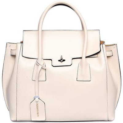 Luisa Vannini Beige Rundleer Tas