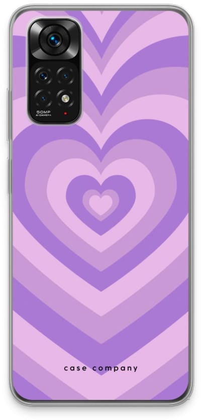 Case Company® - Hoesje geschikt voor Xiaomi Redmi Note 11S hoesje - Hart Paars - Soft Cover Telefoonhoesje - Bescherming aan alle Kanten en Schermrand