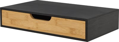 Wandplank met lade Bokn bamboe 40x24x8 cm zwart [en.casa]