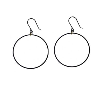 Allergie vrije oorringen- zwart- oorbellen- 4 cm- Charme Bijoux
