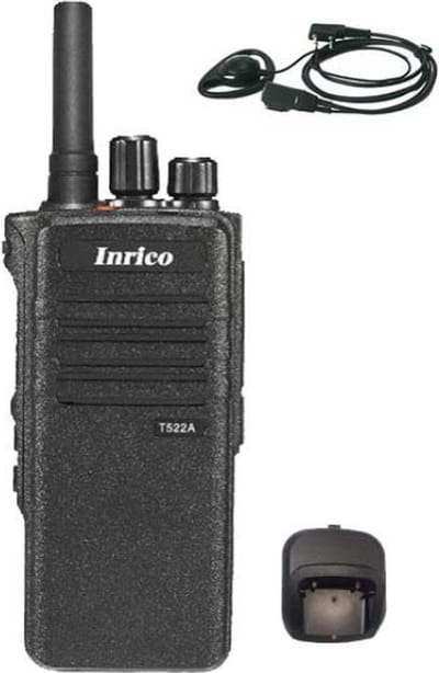 Inrico T522A IP66 4G LTE POC Zello Portofoon K1 2-Pins met D-shape oortje