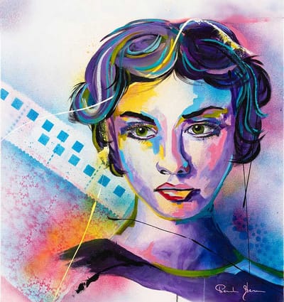 Woman in Purple - Paula Beune - Canvas - 70 x 70 cm