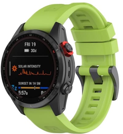 By Qubix - Geschikt voor Garmin bandje - 26mm Quickfit - Siliconen sportbandje - Groen - Geschikt voor Garmin Fenix 8 / 8 Pro - 51mm