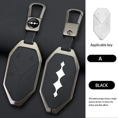 Zinklegering Leer Auto Sleutelhoes Cover Shell Fob Voor Byd Formula Leopard Super 5 Super 8 Super 3 9 Bescherming Houder Accessoires black