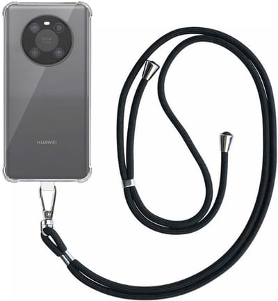 Smartphonica Telefoonhoesje Geschikt voor Huawei Mate 40 Pro Transparant Schokbestendig met Afneembaar Universeel Telefoonkoord - Backcover Case Siliconen ShockProof with Lanyard