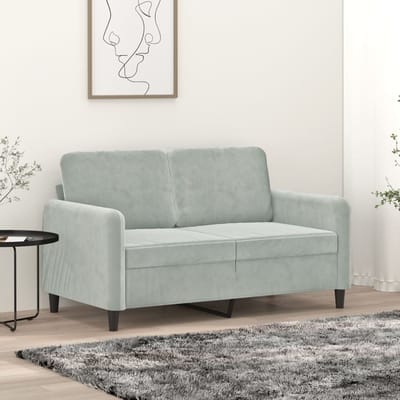 Vidaxl Bank 2-Persoons, Lichtgrijs, 120 Cm, Bekleed met Fluweel