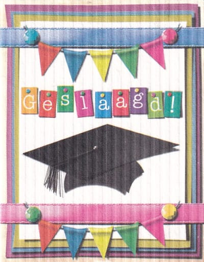 Geslaagd! - Bloemenkaartjes - 25 Stuks – 5 x 6.5 cm – Minikaartjes - Bloemist – Cadeau – JK-256