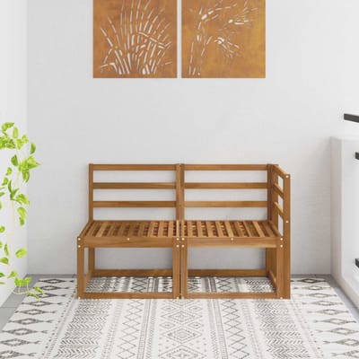 vidaXL - Outdoor - Midden- - en - Hoekbank - 2 - Stuk - Naturel - Massief - Acacia - Hout