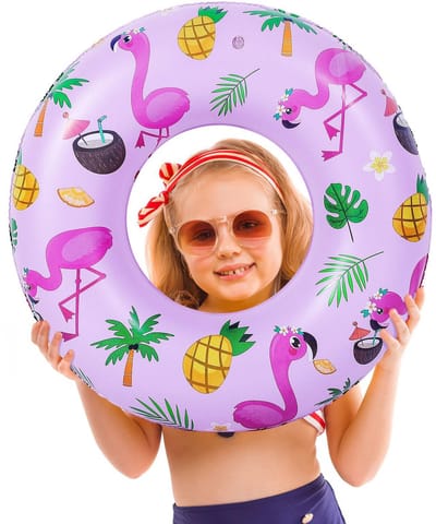 Allecto - Zwemring - Opblaasbaar - Comfortabel PVC - Flamingo - Strandspeelgoed - Geschikt voor Kinderen - 65 cm