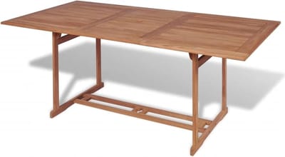 Houten Tuinmeubel - Buiten Eettafel - Gezellig Dineren - Weerbestendig Teak - 180x90x75cm - Warm Bruin
