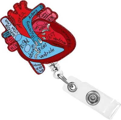 Intrekbare Badgehouder - ID Kaart Clip - Dagelijks Werk - Hartvormig Design - Lichtgewicht 10g - Rood