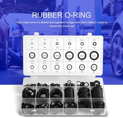 Dailygoods- O-ringen Assortiment 279 Stuks - Rubber Hydraulische Pakkingen - Zwart - Diverse Maten - Bestand tegen Hitte/Olie/Gas - Inclusief Maat 18 - Pakking