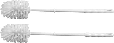 Wc/toiletborstel kunststof - 2x stuks - wit - 37 cm - Toilet/badkameraccessoires