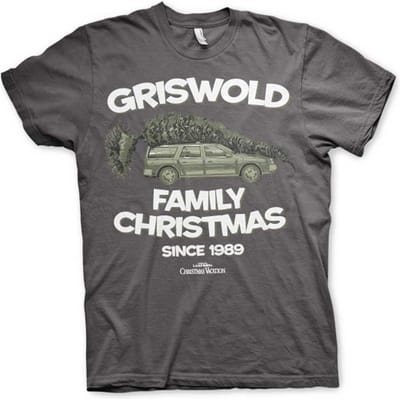 National Lampoon's Christmas Vacation Heren Tshirt -S- Griswold Family Christmas Grijs