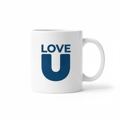 Love You Minimalistische Koffiemok – Romantisch Quote Cadeau voor Hem of Haar – Keramische Mok 330 ml