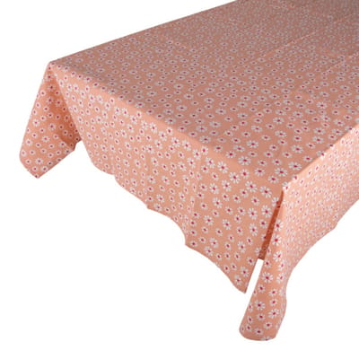 OttoSimon tafelkleed textiel oranje 140x250 cm bloemenprint.