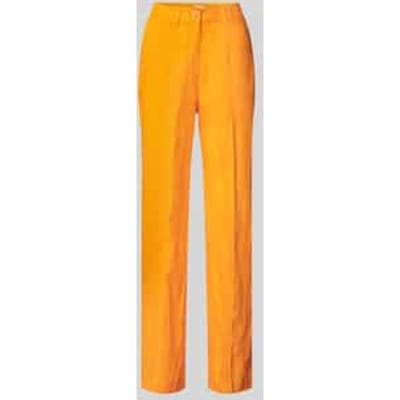 Wide leg linnen broek met vaste persplooien
