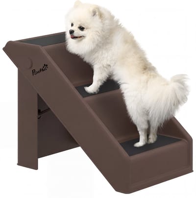 PawHut Huisdiertrap-Kunststof, EVA-50L x 30,5B x 36,5H cm-Bruin