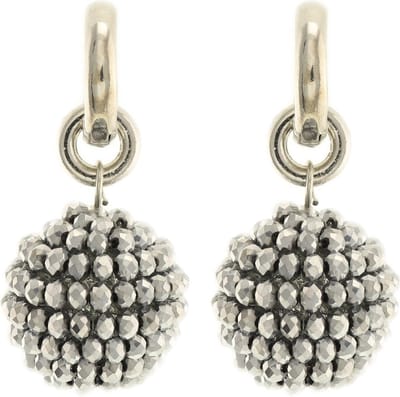 Behave Oorbellen hangers zilver-kleur met kralen 3 cm