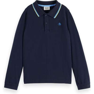 Scotch & Soda Boy Long-sleeved Pique Polo Sky Captain Taglia: 4 | Camicie Outlet | kids