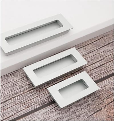 Rechthoek Inbouw Deur Pull Handvat Voor Schuifdeur (140×42 mm) - Set Van 4 Stuks