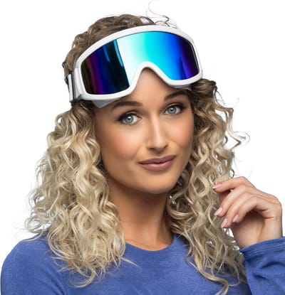 Boland - Party skibril wit Wit - Volwassenen - 80's & 90's - Disco - Retro - Old school - Festival - Carnaval - Themafeest