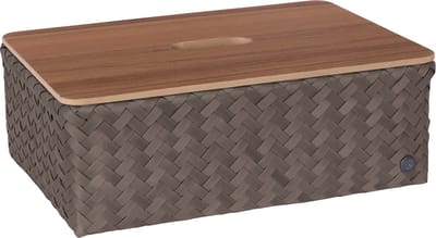 Opbergmand - Rechthoekige mand met deksel - Organizer - Woonkamer - Kinderkamer - Badkamer - Babykamer - Duurzaam & handgevlochten - Handed By Grand ideal with lid - bruin - taupe