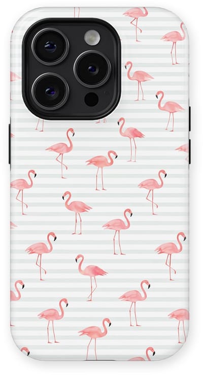 DripCase Hoesje geschikt voor iPhone 14 Pro | Happy Stripes Motief | Magnetisch Opladen | 2-in-1 Ontwerp | Vrolijke Backcover geschikt voor iPhone 14 Pro Flamingo Flush