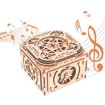 3D Houten Puzzel Muziekdoos met verborgen compartimenten Sieradendoos Mechanische modelbouwpakketten DIY-montage