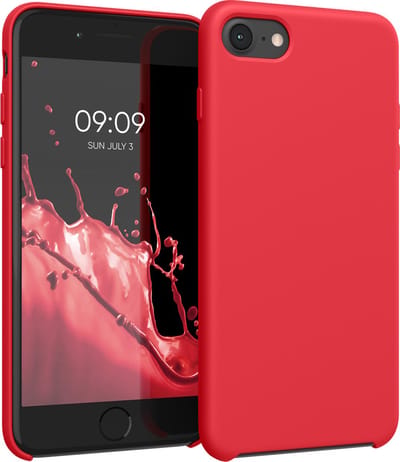 kwmobile telefoonhoesje geschikt voor Apple iPhone SE (2022 / 2020) / iPhone 8 / 7 - Hoesje met siliconen coating - Smartphone case in awesome pink