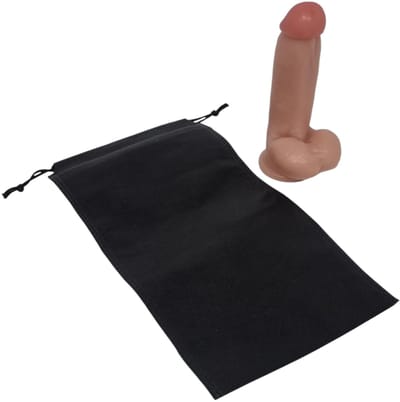 Sensationsdeluxe - Realistische Dildo met Balzak - 15 cm - Dildo met Zuignap - Beige - Sex speeltje voor Mannen Anaal - en voor Vrouwen en Man - Dildo Zakje