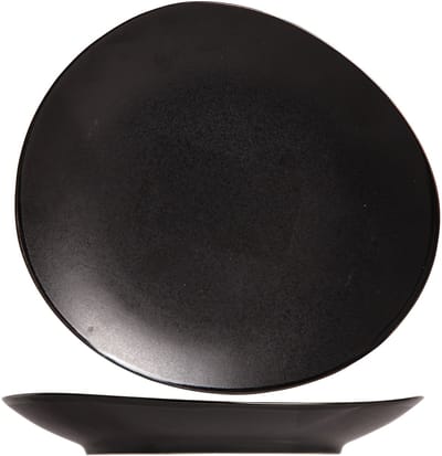 Cosy & Trendy Gebaksbordjes Vongola Black - 4 Stuks - 15 x 14 cm Aardewerk - Vaatwasserbestendig