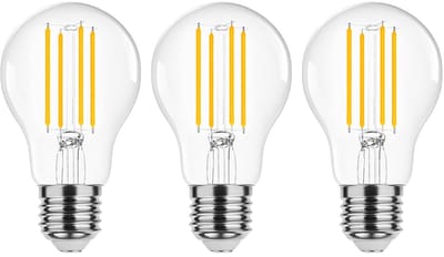 Modee E27 LED Lamp Dimbaar 8W - 1055lm - 2700K - Warm Wit - LED Filament Globe A60 - Vervangt 75W Halogeen Gloeilamp - 3 stuks