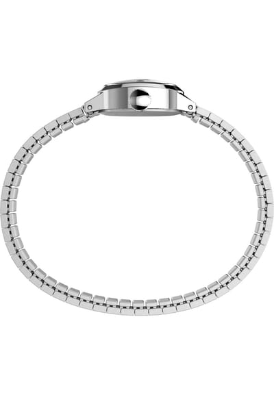 Timex Cavatina Mini Quartz Analoog Horloge Zilverkleurig En Wit Kast Gemaakt Van 100% Roestvrij Staal En Een Armband Van 100% Roestvrij Staal 17 TW2Y66900AJ, TW2Y47300AJ, TW2Y47400AJ