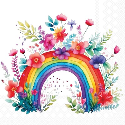 Servet Serviette "Rainbow with Flowers"