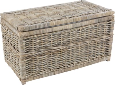 Rotan Opbergmand Manuel Greywash - 110x60xH60 cm - Grote Opbergkist Rotan
