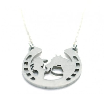 Heaven Eleven KIDS - Meisjes - ketting - ballchain - rvs - paard - hoefijzer - 50cm