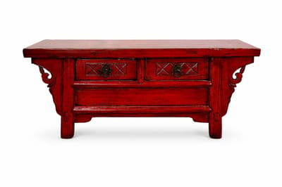 Fine Asianliving Antieke Chinese Kast Rood High Gloss B107xD40xH43cm Chinese Meubels Oosterse Kast