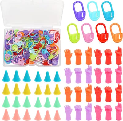 48 Silicone Breinaald Stopper + 100 Maschenmarkeerders – Puntbeschermers En Stoppen Voor Breinaalden – Breiaccessoires Voor Breien En Haken