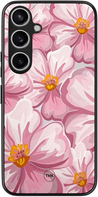 Hoesje geschikt voor Samsung Galaxy A35 - Blush bloom - Roze - TPU case - Bloemen - Hardcase zwart telefoonhoesje