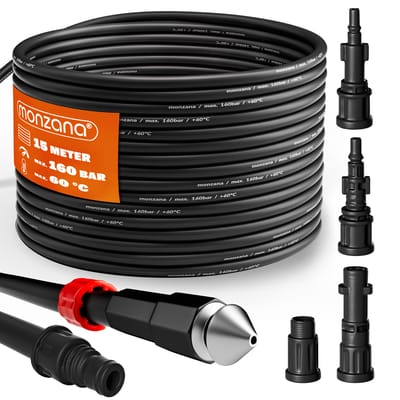 Deuba Rioolreiniging set -15 m 160 bar - incl. 4 Adapters