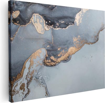 Artaza Canvas Schilderij Marmer Goud - 40x30 cm - Klein - Abstracte Wanddecoratie - Muurdecoratie Woonkamer - Kamer Accessoires
