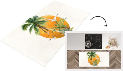 Keukenloper - Loper keuken - Palmboom - Vogel - Strand - 120x60 cm - Keukenloper vinyl