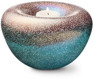 Urn van Glas As-in-glas Mini Glasobject Keepsake Gedenkobject Tealight Waxinelicht waxinelichthouder Urn Glazen Kunst As Northenlight Noorderlicht Opaque E01T-0.5NRL