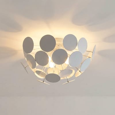 Lindby - plafondlamp - 3lichts - Plastic, metaal - H: 30 cm - E14 - wit, chroom