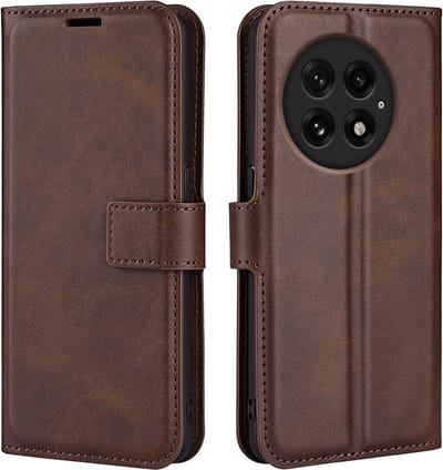 Coverup Hoesje - Geschikt voor OnePlus 13 Hoesje - Coverup Deluxe Book Case - Donkerbruin