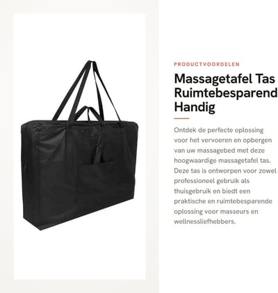 Dailygoods- Massagetafel Tas Ruimtebesparend - Draagtas - Praktisch Accessoire - Geschikt voor Massagebed - Hoogwaardig Materiaal - 63 x 93 cm - Massagetas