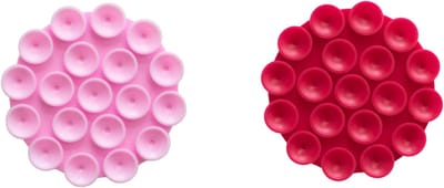 xoxo Wildhearts telefoonstickers Stick On Me Round Pink + Stick On Me Round Red – herbruikbare selfiestickers met zuignap – speels en stijlvol – geschikt voor alle telefoonhoesjes