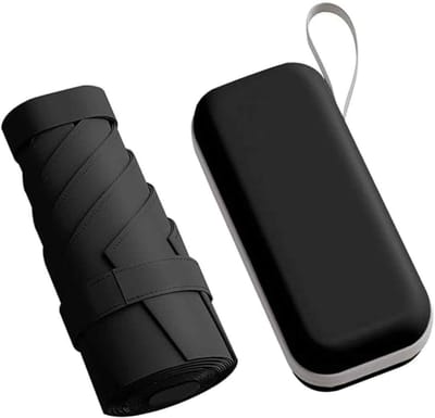 QTTVBTNA – 1 Stuk Paraplu - met 6 Baleinen - Reisparaplu - Compacte Opvouwbare Paraplu - Windbestendig Ontwerp- Paraplu's in Kamperen & Outdoor - Lichtgewicht Tasparaplu voor Dames en Heren - Ideaal voor Reizen en Dagelijks Gebruik - Draagbaar-Zwart